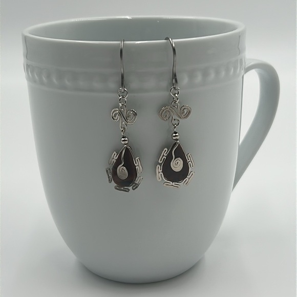 2053- Natural Stone Women's Handmade Earrings NWT - Picture 1 of 7